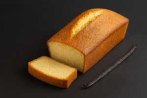 cake vanille dessert sur une assiette